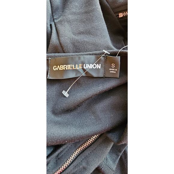 NWT Gabrielle Union NY & Co Black Zipper Trim Long Sleeve Maxi Dress Size Small - Picture 7 of 9